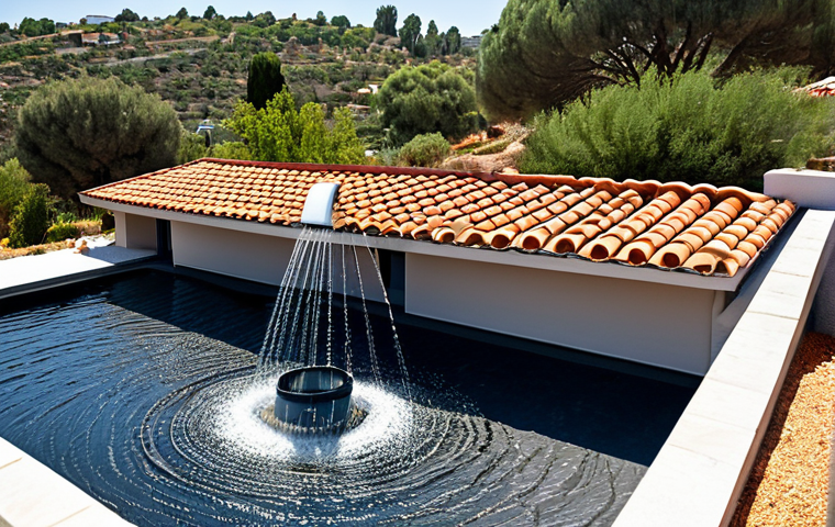 Sustainable Home Water System**

"A modern Spanish home with terracotta roof tiles, featuring an integrated rainwater harvesting system.  A large, stylish water tank is subtly integrated into the landscape with drought-tolerant Mediterranean plants.  Show a family happily gardening with water from the system.  Focus on the eco-friendly aspects.  Clear skies, natural lighting.  Safe for work, appropriate content, fully clothed, professional photography, high quality, perfect anatomy, natural proportions, family-friendly."

**