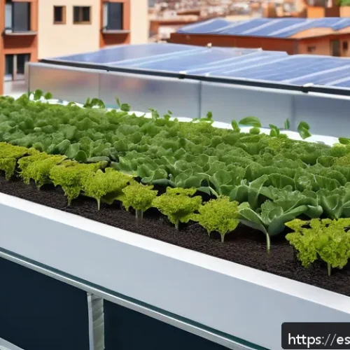 Home 33 빗물 재활용을 위한 대안 기술 - A modern urban rooftop garden equipped with an integrated rainwater harvesting system featuring slee...